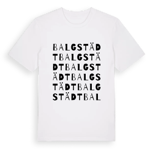 Balgstädt ordlek t-shirt – ekologisk bomull t-shirt från Pinshirt