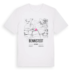 Bennstedt karta t-shirt – ekologisk bomull t-shirt från Pinshirt