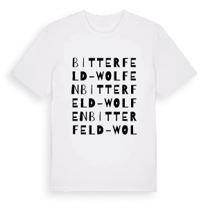 Bitterfeld-Wolfen ordlek t-shirt – ekologisk bomull t-shirt från Pinshirt