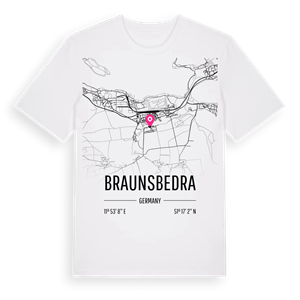 Braunsbedra karta t-shirt – ekologisk bomull t-shirt från Pinshirt