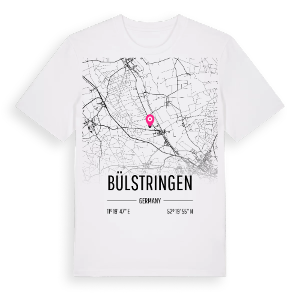 Bülstringen karta t-shirt – ekologisk bomull t-shirt från Pinshirt