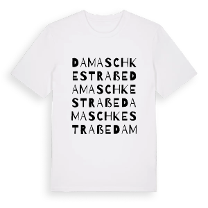 Damaschkestraße ordlek t-shirt – ekologisk bomull t-shirt från Pinshirt