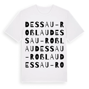 Dessau-Roßlau ordlek t-shirt – ekologisk bomull t-shirt från Pinshirt