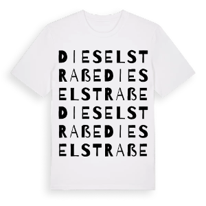 Dieselstraße ordlek t-shirt – ekologisk bomull t-shirt från Pinshirt