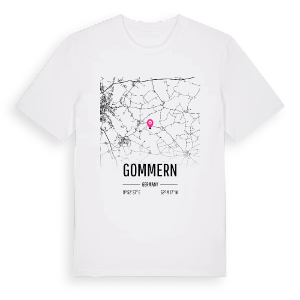 Gommern karta t-shirt – ekologisk bomull t-shirt från Pinshirt