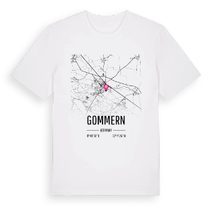 Gommern karta t-shirt – ekologisk bomull t-shirt från Pinshirt