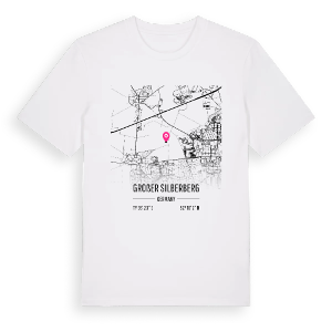 Großer Silberberg karta t-shirt – ekologisk bomull t-shirt från Pinshirt