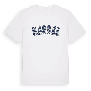 Hassel college t-shirt – ekologisk bomull t-shirt från Pinshirt