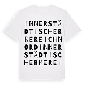 Innerstädtischer Bereich Nord ordlek t-shirt – ekologisk bomull t-shirt från Pinshirt