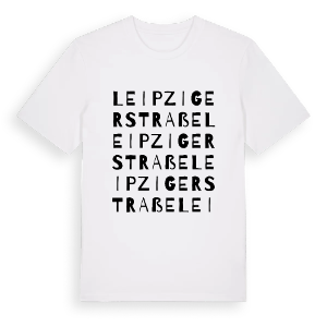 Leipziger Straße ordlek t-shirt – ekologisk bomull t-shirt från Pinshirt
