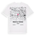 Mansfeld-Südharz karta t-shirt