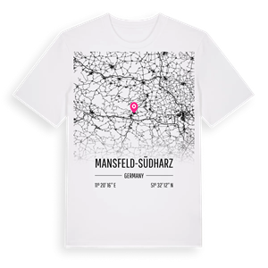 Mansfeld-Südharz karta t-shirt – ekologisk bomull t-shirt från Pinshirt