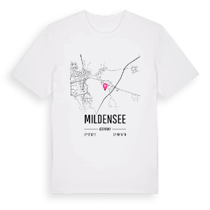 Mildensee karta t-shirt – ekologisk bomull t-shirt från Pinshirt