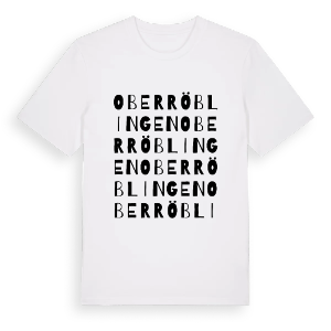 Oberröblingen ordlek t-shirt – ekologisk bomull t-shirt från Pinshirt