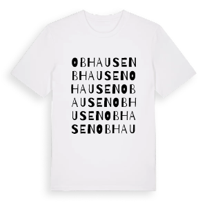 Obhausen ordlek t-shirt – ekologisk bomull t-shirt från Pinshirt