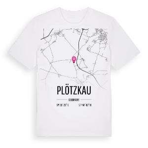 Plötzkau karta t-shirt – ekologisk bomull t-shirt från Pinshirt