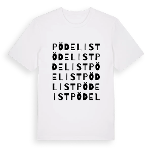 Pödelist ordlek t-shirt – ekologisk bomull t-shirt från Pinshirt