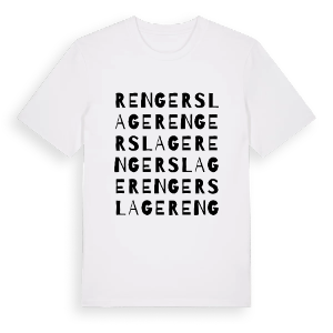 Rengerslage ordlek t-shirt – ekologisk bomull t-shirt från Pinshirt