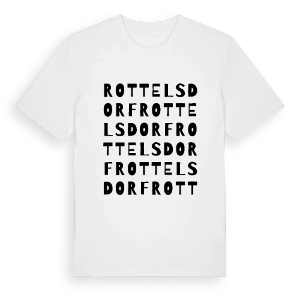 Rottelsdorf ordlek t-shirt – ekologisk bomull t-shirt från Pinshirt