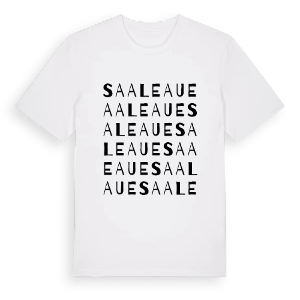 Saaleaue ordlek t-shirt – ekologisk bomull t-shirt från Pinshirt