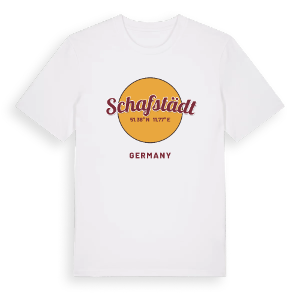 Schafstädt cirkel t-shirt – ekologisk bomull t-shirt från Pinshirt