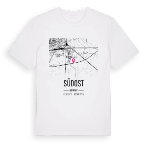 Südost karta t-shirt – ekologisk bomull t-shirt från Pinshirt