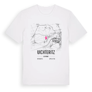 Uichteritz karta t-shirt – ekologisk bomull t-shirt från Pinshirt