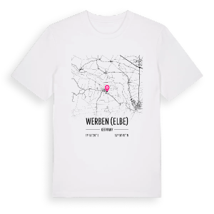 Werben (Elbe) karta t-shirt – ekologisk bomull t-shirt från Pinshirt