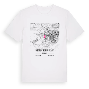 Westliche Neustadt karta t-shirt – ekologisk bomull t-shirt från Pinshirt
