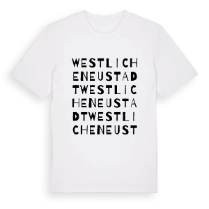Westliche Neustadt ordlek t-shirt – ekologisk bomull t-shirt från Pinshirt