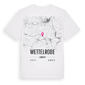 Wettelrode karta t-shirt – ekologisk bomull t-shirt från Pinshirt