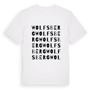 Wolfsberg ordlek t-shirt – ekologisk bomull t-shirt från Pinshirt