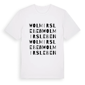 Wolmirsleben ordlek t-shirt – ekologisk bomull t-shirt från Pinshirt
