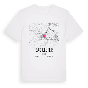 Bad Elster karta t-shirt – ekologisk bomull t-shirt från Pinshirt
