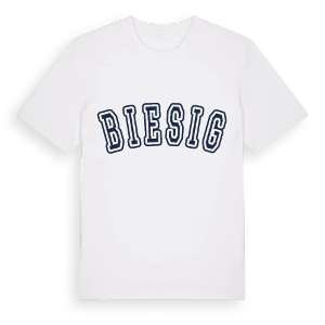 Biesig college t-shirt – ekologisk bomull t-shirt från Pinshirt