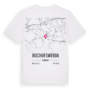 Bischofswerda karta t-shirt – ekologisk bomull t-shirt från Pinshirt