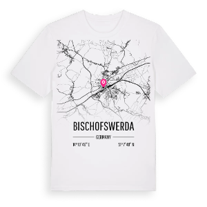 Bischofswerda karta t-shirt – ekologisk bomull t-shirt från Pinshirt