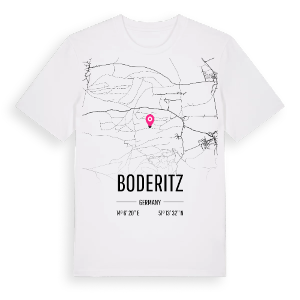 Boderitz karta t-shirt – ekologisk bomull t-shirt från Pinshirt