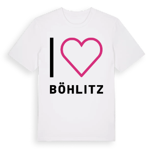 Jag älskar Böhlitz t-shirt stort tryck – ekologisk bomull t-shirt från Pinshirt