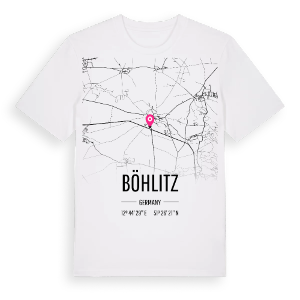 Böhlitz karta t-shirt – ekologisk bomull t-shirt från Pinshirt
