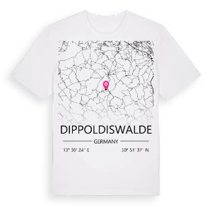 Dippoldiswalde karta t-shirt – ekologisk bomull t-shirt från Pinshirt