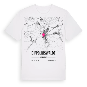 Dippoldiswalde karta t-shirt – ekologisk bomull t-shirt från Pinshirt