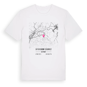 Dittersdorf (Lößnitz) karta t-shirt – ekologisk bomull t-shirt från Pinshirt