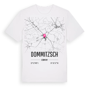 Dommitzsch karta t-shirt – ekologisk bomull t-shirt från Pinshirt