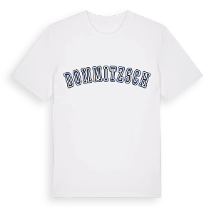 Dommitzsch college t-shirt – ekologisk bomull t-shirt från Pinshirt