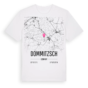 Dommitzsch karta t-shirt – ekologisk bomull t-shirt från Pinshirt