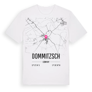Dommitzsch karta t-shirt – ekologisk bomull t-shirt från Pinshirt
