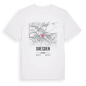 Dresden karta t-shirt – ekologisk bomull t-shirt från Pinshirt