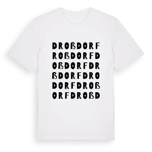 Droßdorf ordlek t-shirt – ekologisk bomull t-shirt från Pinshirt