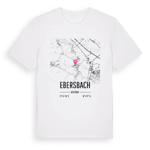 Ebersbach karta t-shirt – ekologisk bomull t-shirt från Pinshirt